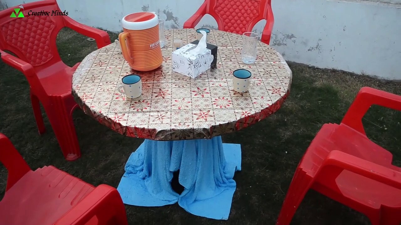 Make a Table at Home using Towel & Cement