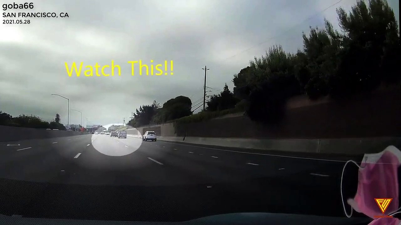 Dashcam footage of truck almost losing it 2021.05.28 — SAN FRANCISCO, CA