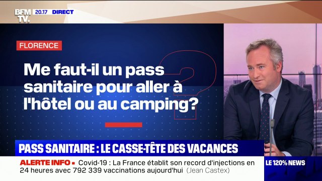 Faut-il un pass sanitaire pour aller à l'hôtel ou au camping ? Jean-Baptiste Lemoyne répond à vos questions