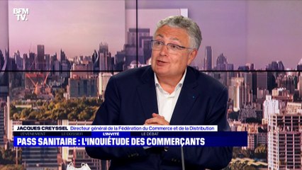 Jacques Creyssel: "Il y a eu unanimité pour dire qu'il faut que ça soit les centres commerciaux de plus de 20 000 m² qui soient concernés" par le pass sanitaire - 13/07