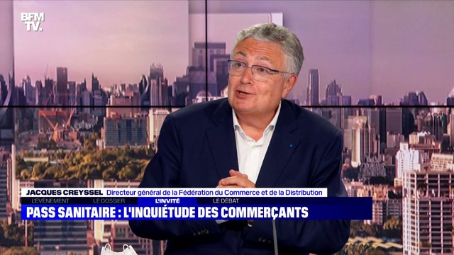 Jacques Creyssel: Il y a eu unanimité pour dire qu'il faut que ça soit les centres commerciaux de plus de 20 000 m² qui soient concernés par le pass sanitaire - 13/07