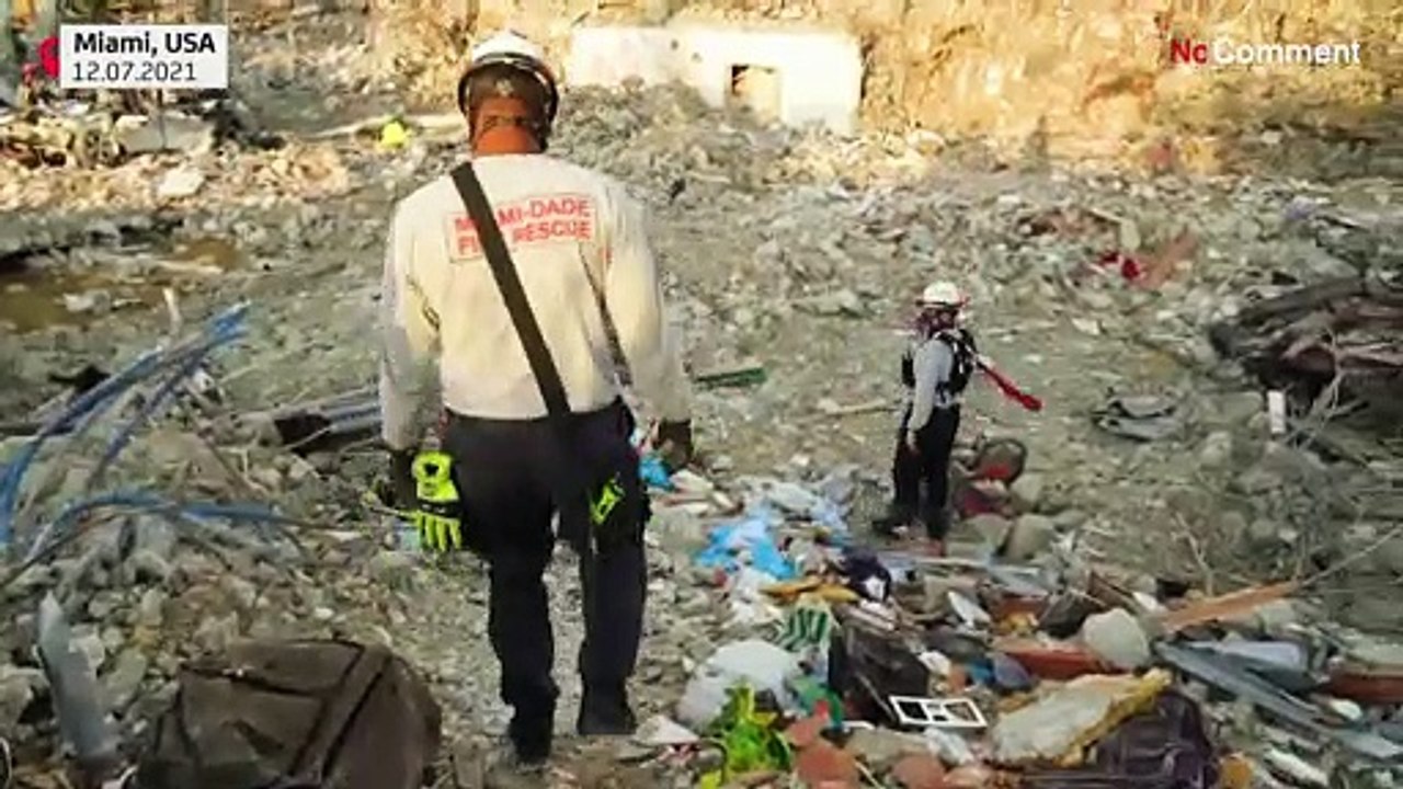 Traurige Bergungsarbeiten in der Ruine von Surfside