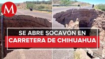 Se abre socavón de 25 metros en tramo carretero de Chihuahua