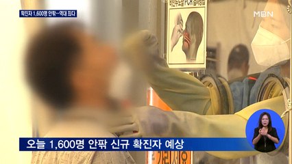 '확진자 급증' 오늘 1,600명 안팎 예상…역대 최다 기록