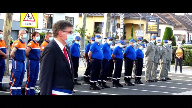 Brumath Médaille d'or Monsieur le Maire Etienne Wolf lors de la cérémonie du 13 Juillet 2021