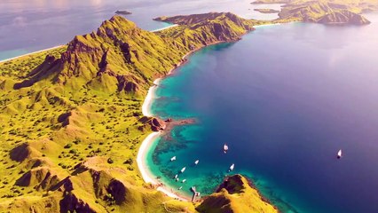 FLYING OVER IBIZA (4K )Tropical beach relaxation video - Relaxing Sounds CalmOceanWaves