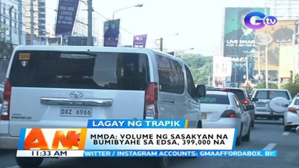 MMDA: Volume ng sasakyan na bumibiyahe sa EDSA, 399,000 na | BT