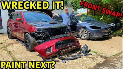 Скачать видео: Rebuilding A Wrecked 2020 Tesla Model X Part 8