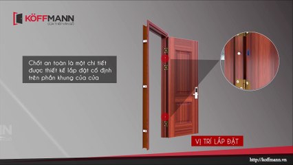Koffmann giới thiệu chốt cửa an toàn trên cửa thép vân gỗ