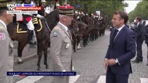 14-Juillet: Emmanuel Macron arrive place de l'Étoile avant le début du défilé