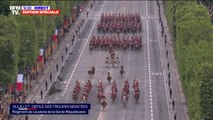 14-Juillet: le régiment de cavalerie de la Garde républicaine ferme le défilé sur les Champs-Élysées