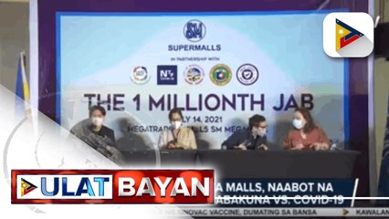 Download Video: Vaccination sites ng grupo ng malaking chain ng malls, naabot na ang 1-M mark sa pagbabakuna vs. COVID-19; total doses administered sa bansa, umabot na sa 14-M