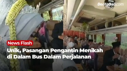 Unik, Pasangan Pengantin Menikah di Dalam Bus Saat Sedang Dalam Perjalanan