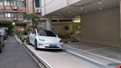 Tesla Model 3 Performance at space station