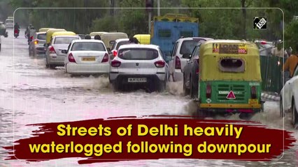 Streets of Delhi heavily waterlogged following downpour