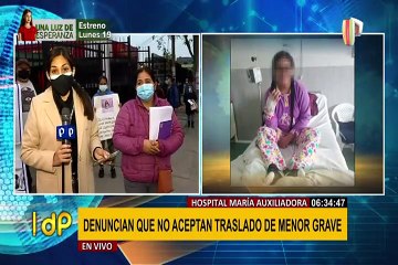 Hospital María Auxiliadora: Denuncian que no aceptan traslado de menor grave