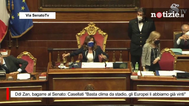 Ddl Zan, bagarre al Senato: Casellati Basta clima da stadio, gli Europei li abbiamo già vinti