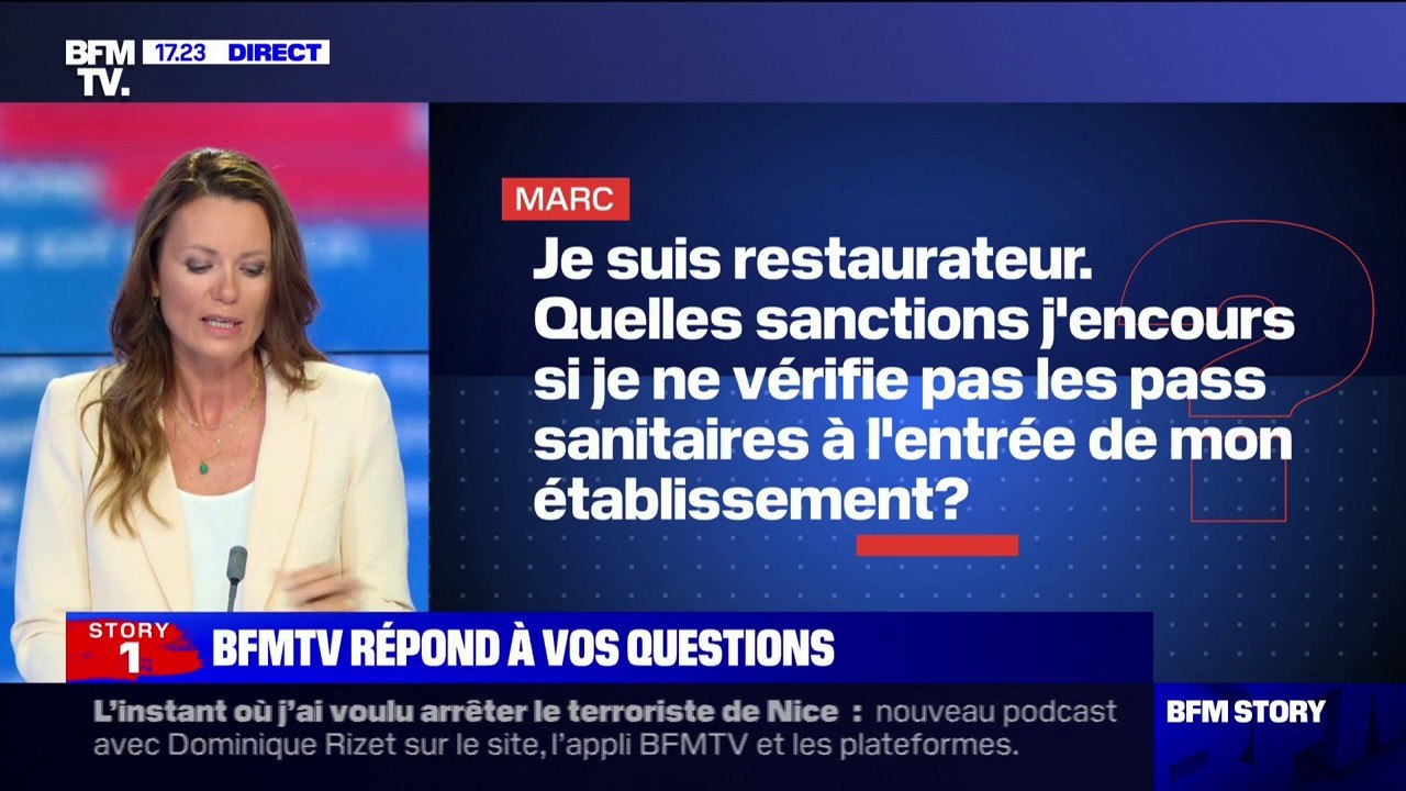 Qu'encourt un restaurateur s'il ne contrôle pas les pass sanitaires de ses clients ? BFMTV répond à vos questions