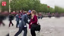 Fransa'da askeri geçit töreninde evlilik teklifi