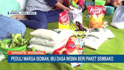 Peduli Warga Isoman, Ibu Dasa Wisma Beri Paket Sembako