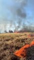 Bombeiros são acionados para conter incêndio em Serra dos Dourados