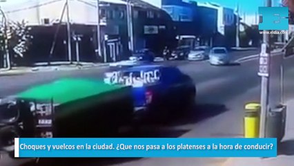 Choques y vuelcos en la ciudad. Que nos pasa a los platenses a la hora de conducir