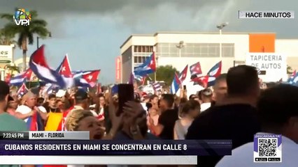 Cubanos residentes en #Miami se concentran en calle 8 - #14Jun