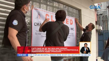 2 KTV bar sa QC na walang permit at lumabag pa umano sa health protocols, permanente nang ipinasara | UB