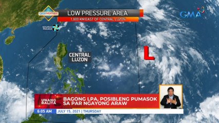 Bagong LPA, posibleng pumasok sa PAR ngayong araw | UB