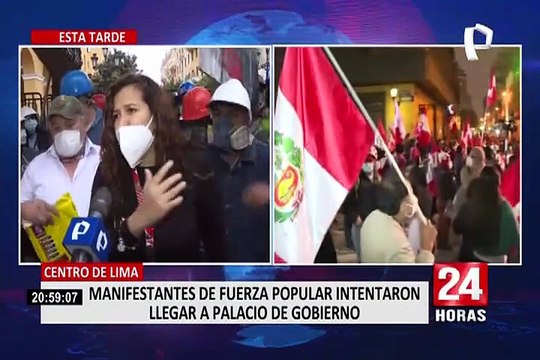 Manifestantes se enfrentaron a la PNP e intentaron llegar a Palacio de Gobierno