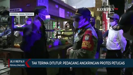 Tak terima Ditutup, Pedagang Angkringan Protes Petugas