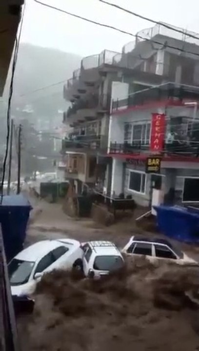 A Cloudburst triggers flash floods in Dharamshala in an Indian state of Himachal Pradesh |India