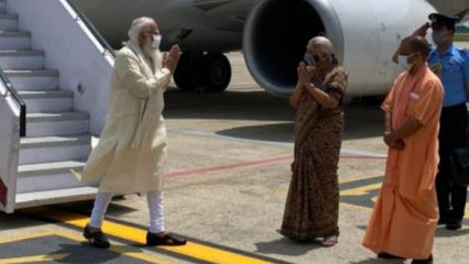 PM Modi arrives in his parliamentary constituency Varanasi