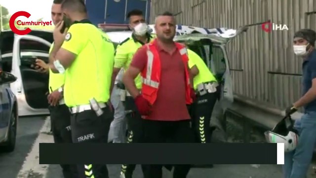 Sarıyer'de TEM Otoyolu'nda feci kaza! Yaralılar var