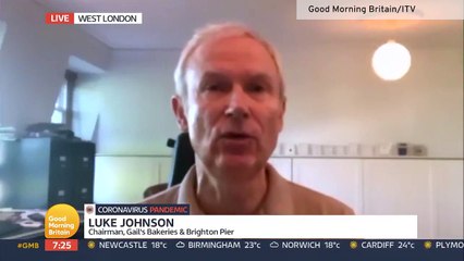 English bakery CEO Luke Johnson doesn't understand the need to self isolate when no symptoms are displayed