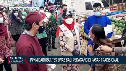 PPKM Darurat, Tes Swab Bagi Pedagang di Pasar Tradisional