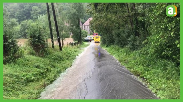 Mettet : des torrents d'eau rue du Moulin Botte