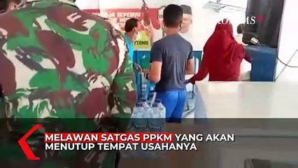 Momen Petugas Satpol PP Disiram Air Panas oleh Pemilik Kedai Makanan di Medan