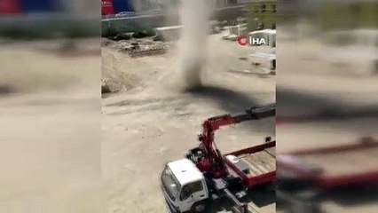 Hortum vinçte çalışırken yakaladı