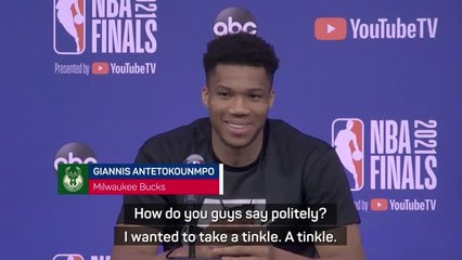 Download Video: 'I wanted to take a tinkle!' - Giannis on NBA Finals toilet trip