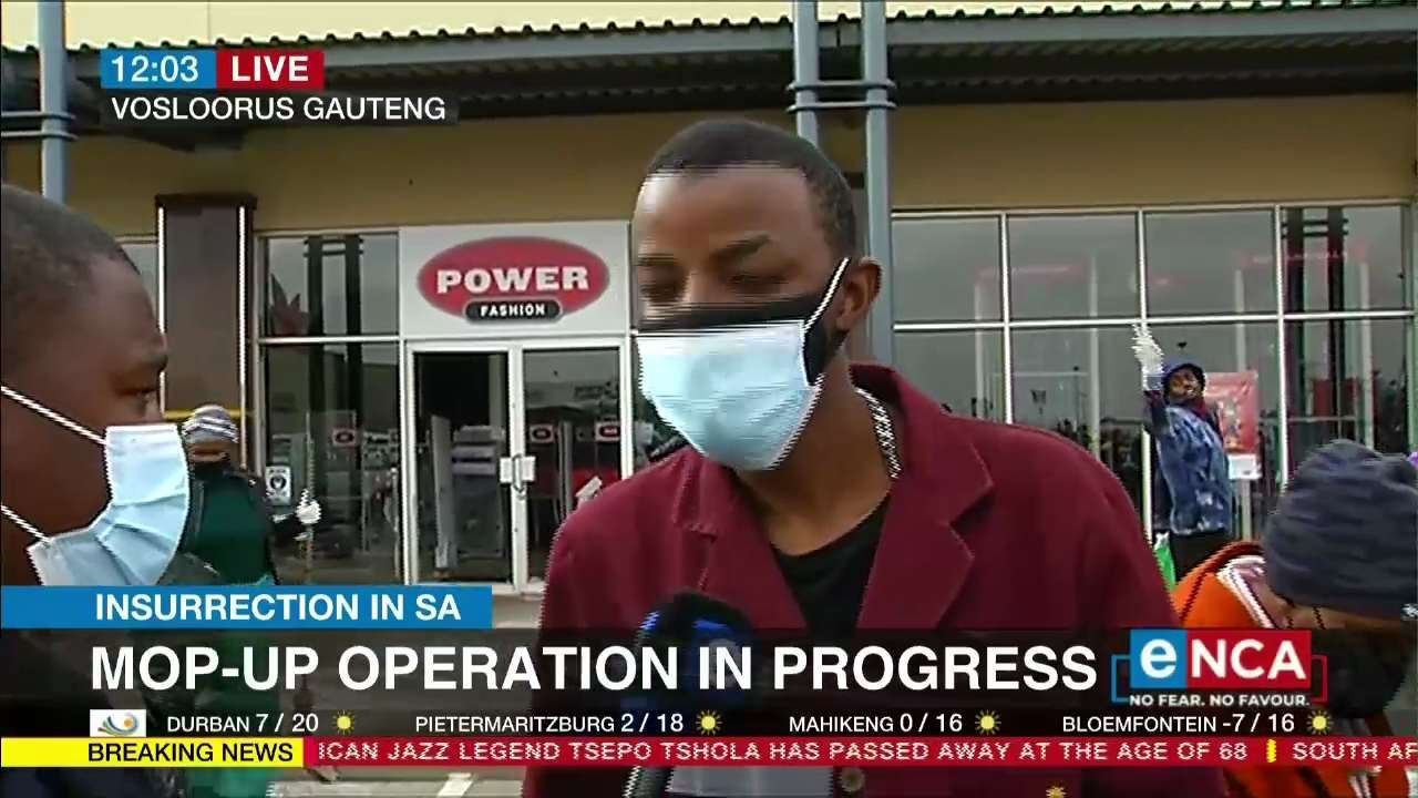 Mop-up operation in progress after looting