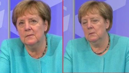 Almanya Başbakanı Merkel'in zor anları! Canlı yayında uyumamak için devamlı gözlerini ovuşturdu