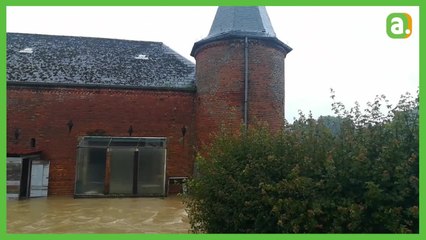 Hanret : Le château-ferme de Montigny sous eau