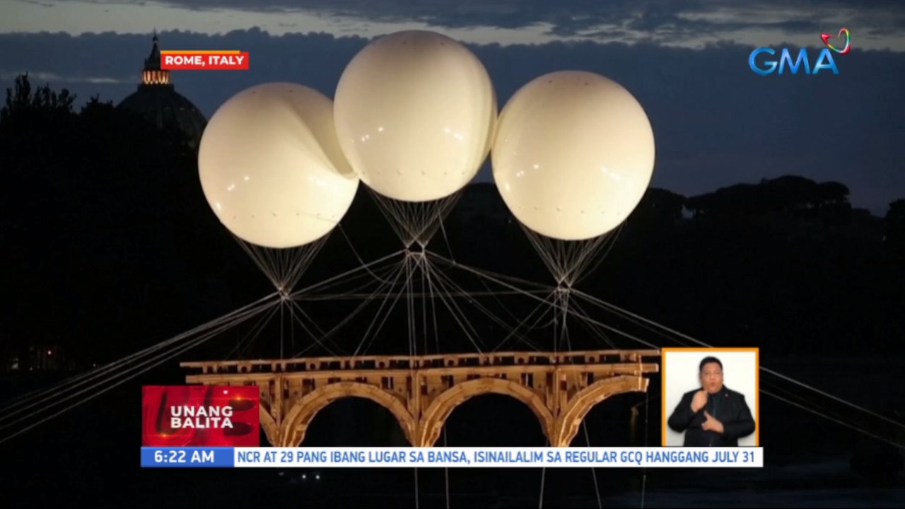 "Flying bridge" sa Tiber River, agaw-pansin | UB