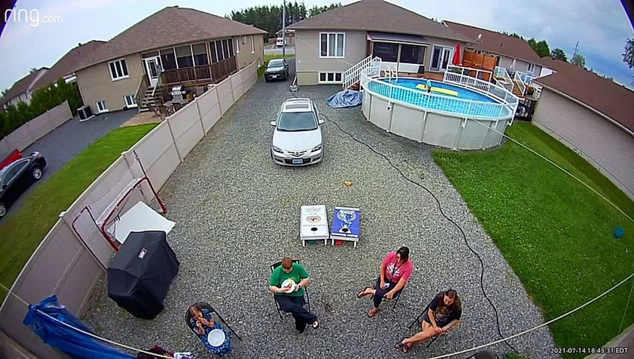 Boy Panics After Flipping off Pool Mat