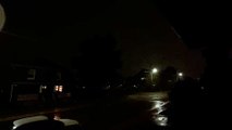 Close Lightning Strikes Lights up Street