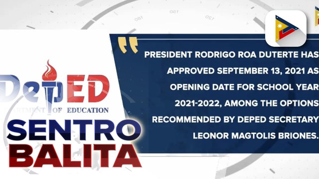 DepEd: Pagbubukas ng school year 2021-2022, itinakda sa Sept. 13
