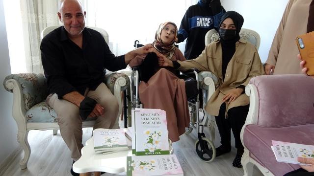 Sultanbeyli'de doğuştan engelli genç kız burnuyla kitap yazarak hayata tutundu