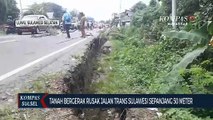 Tanah Bergerak Rusak Jalan Trans Sulawesi Sepanjang 50 Meter