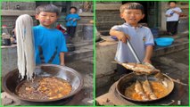 Frees Weekend ! Rural life little Boy cook food  조리 クック Perfect Talent at Young age